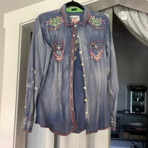 Roar Western Shirt Neon and Bling